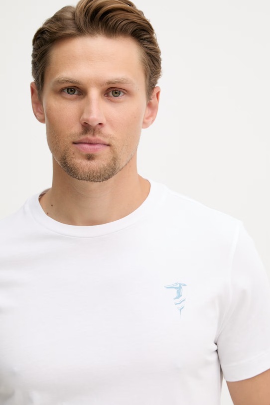 Trussardi t-shirt męski bawełniany biały G0568000127N