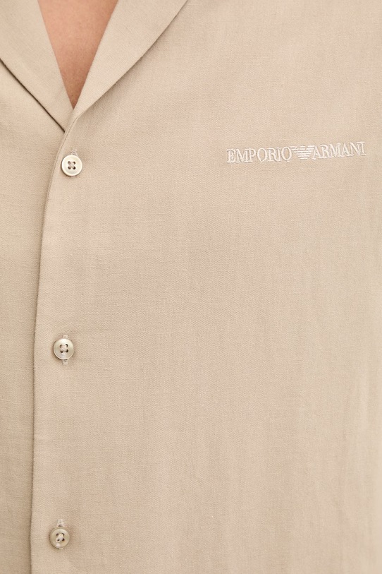 Košulja s dodatkom lana Emporio Armani Underwear EM000593.AF20590 bež