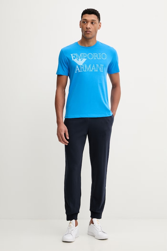 Bavlnené tričko Emporio Armani Underwear EM000574.AF20434 modrá SS26