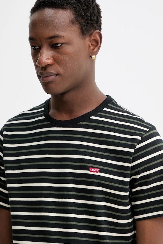 Βαμβακερό μπλουζάκι Levi's SS ORIGINAL HM TEE μαύρο 56605.0303