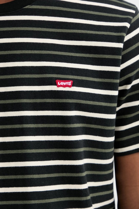 Βαμβακερό μπλουζάκι Levi's SS ORIGINAL HM TEE 56605.0303 μαύρο