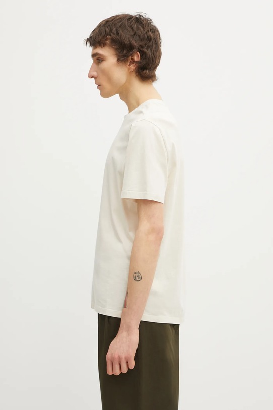 Bavlnené tričko C.P. Company 20CMTS084A005100W béžová SS26