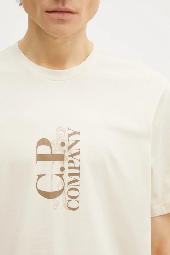 Бавовняна футболка C.P. Company бежевий 20CMTS084A005100W