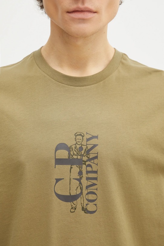 C.P. Company t-shirt bawełniany zielony 20CMTS084A005100W