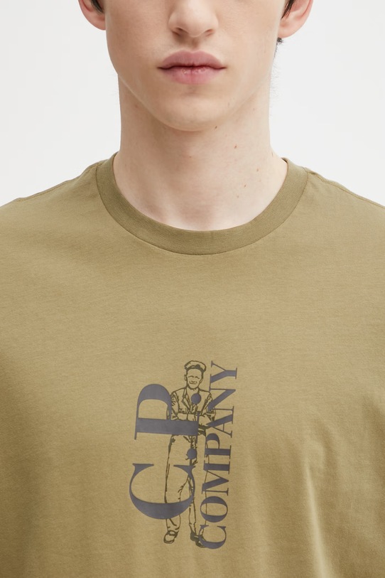 C.P. Company t-shirt in cotone verde 20CMTS084A005100W