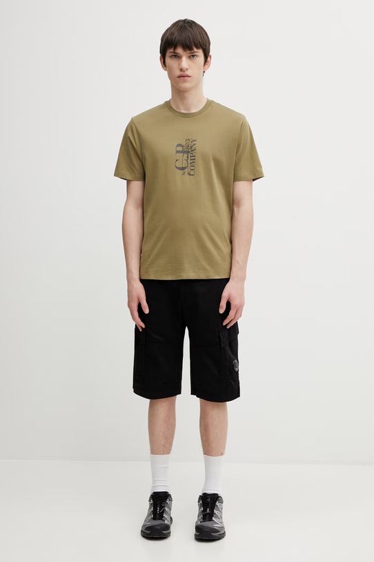 C.P. Company t-shirt bawełniany 20CMTS084A005100W zielony