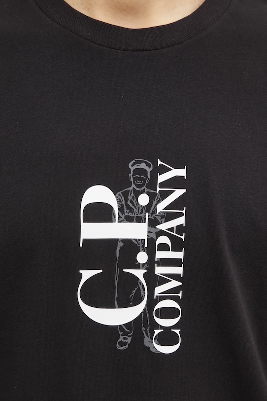 C.P. Company t-shirt bawełniany czarny 20CMTS084A005100W