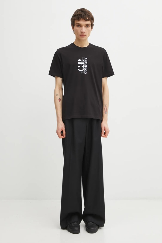 C.P. Company t-shirt bawełniany 20CMTS084A005100W czarny