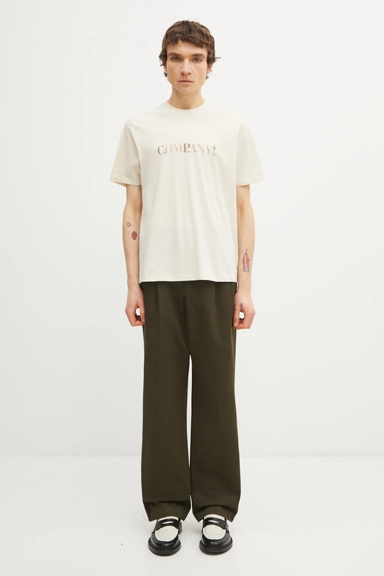 C.P. Company t-shirt bawełniany 20CMTS085A005100W beżowy