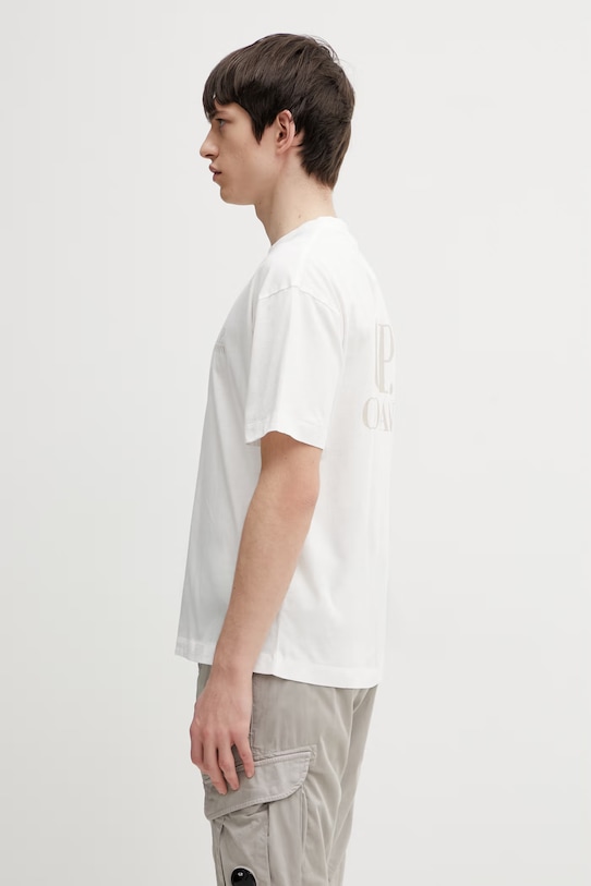 C.P. Company t-shirt bawełniany 20CMTS086A005100W biały SS26