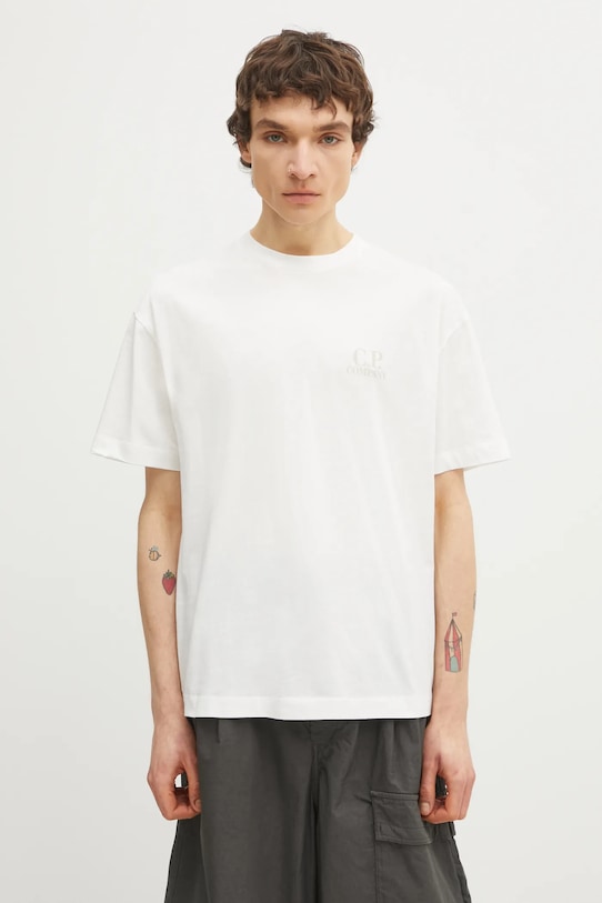 Одежда Хлопковая футболка C.P. Company 20CMTS086A005100W белый