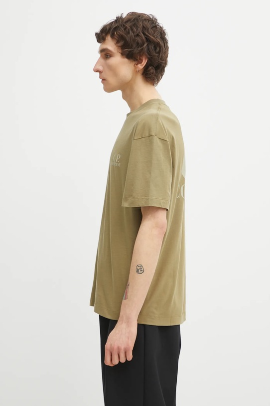 C.P. Company t-shirt bawełniany 20CMTS086A005100W zielony SS26