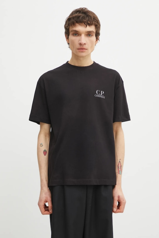 Odzież C.P. Company t-shirt bawełniany 20CMTS086A005100W czarny