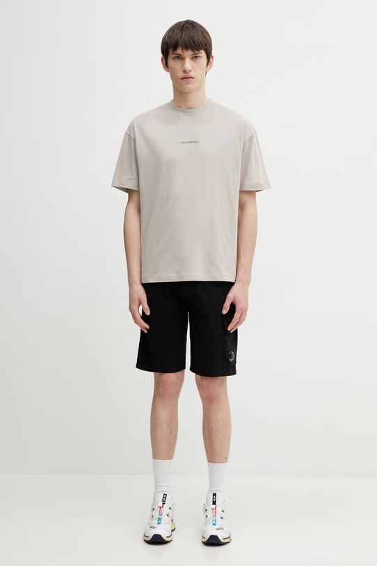 C.P. Company t-shirt bawełniany 20CMTS087A005100W beżowy
