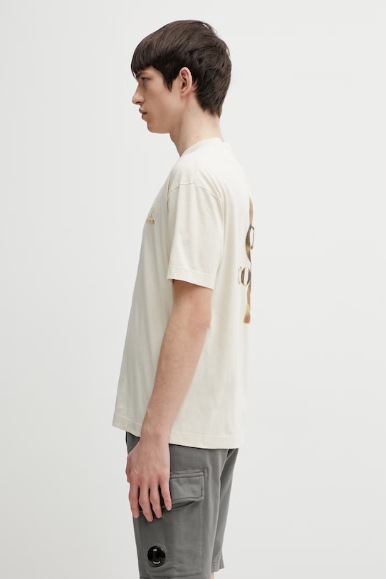 C.P. Company t-shirt bawełniany 20CMTS143A110579W beżowy SS26