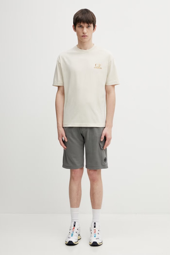 C.P. Company t-shirt bawełniany 20CMTS143A110579W beżowy