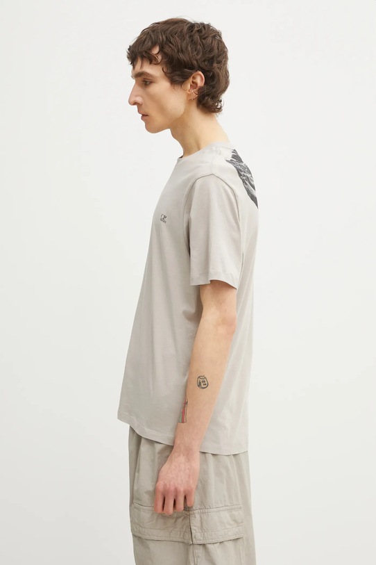 C.P. Company t-shirt bawełniany 20CMTS725A005100W beżowy SS26