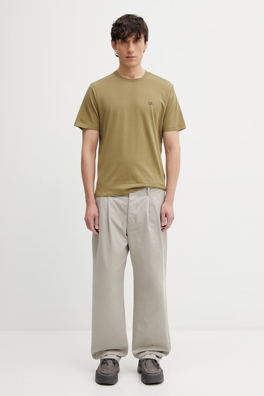 C.P. Company t-shirt bawełniany 20CMTS725A005100W zielony