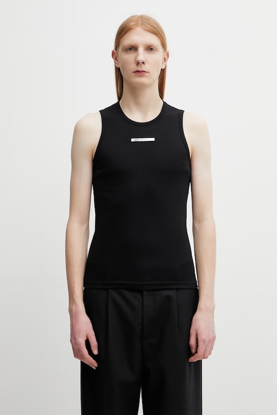 HELIOT EMIL top bawełniany z elastanem męski czarny SS26.M.09.173.BLK01