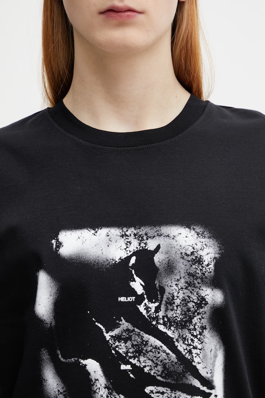 HELIOT EMIL t-shirt bawełniany męski czarny SS26.M.09.170.BLK01