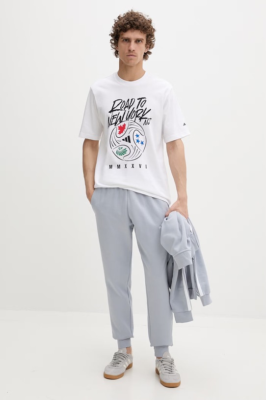 adidas T-shirt męski bawełniany KB2535 biały SS26