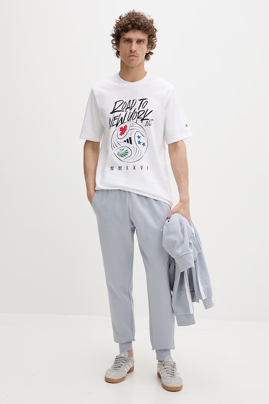 adidas T-shirt męski bawełniany KB2535 biały SS26