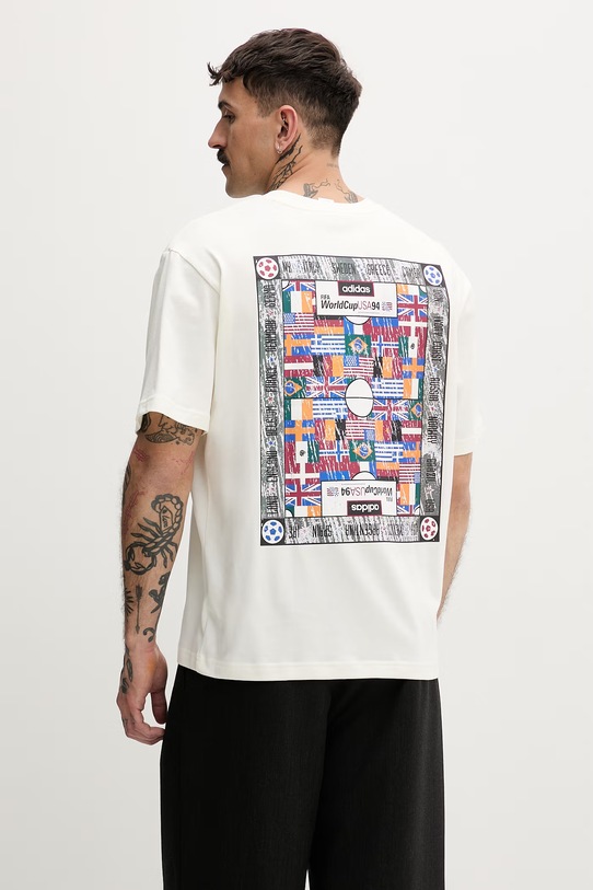 adidas Originals T-shirt męski bawełniany beżowy KD1430