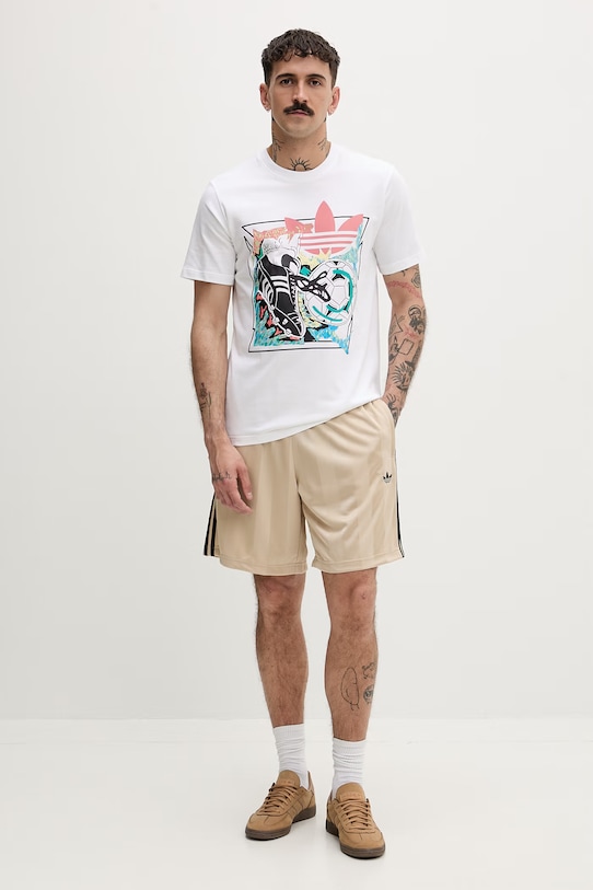 adidas Originals T-shirt męski bawełniany Anime KD3826 beżowy SS26