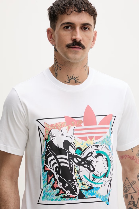 adidas Originals T-shirt męski bawełniany Anime beżowy KD3826