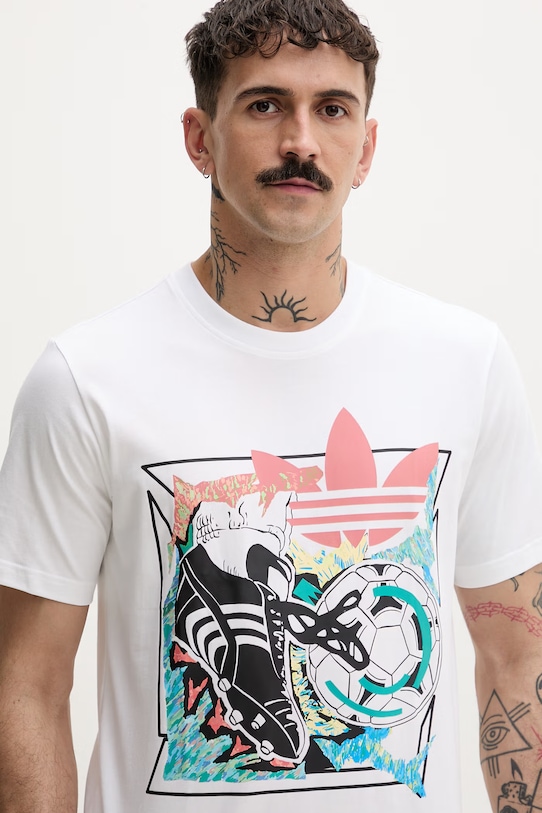 adidas Originals T-shirt męski bawełniany Anime beżowy KD3826