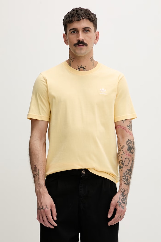 adidas Originals T-shirt męski bawełniany żółty KE1165