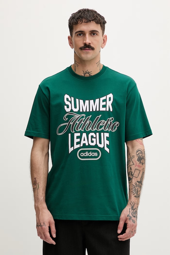 adidas Originals T-shirt męski bawełniany zielony KE2235