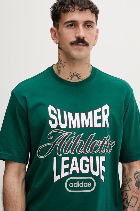 adidas Originals T-shirt męski bawełniany zielony KE2235