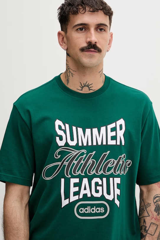 adidas Originals T-shirt męski bawełniany zielony KE2235