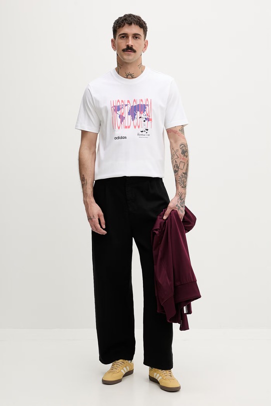 adidas Originals T-shirt męski bawełniany KE2745 biały SS26