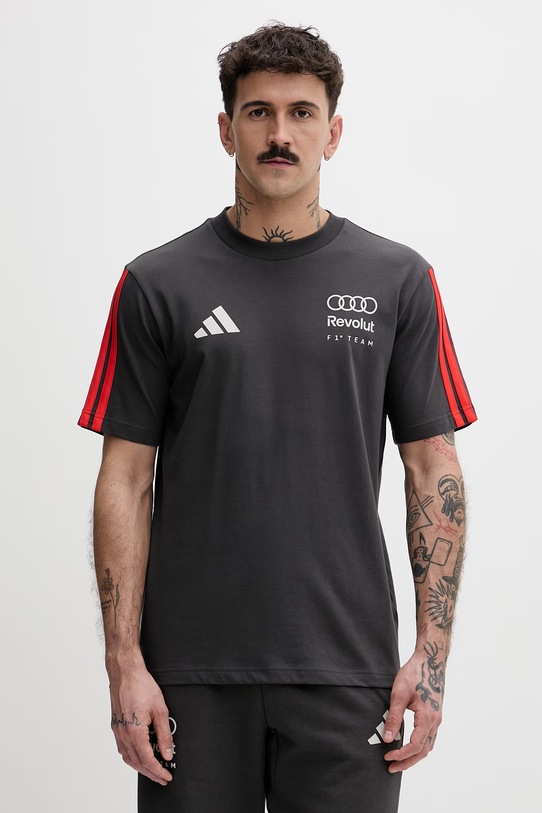 adidas t-shirt męski bawełniany x Audi szary KE6096