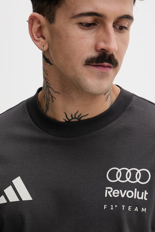 adidas t-shirt męski bawełniany x Audi szary KE6096