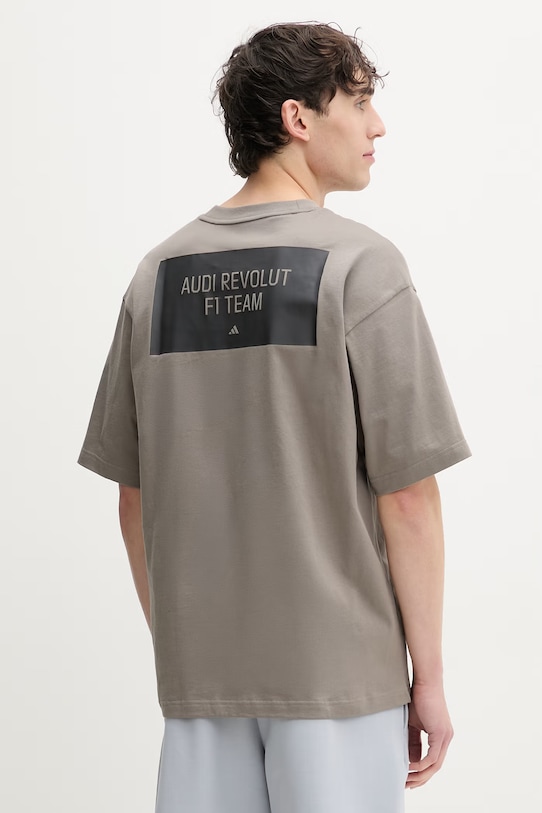 Adidas T-shirt męski bawełniany x Audi brązowy KE6790