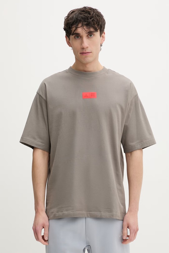 Odzież Adidas T-shirt męski bawełniany x Audi KE6790 brązowy