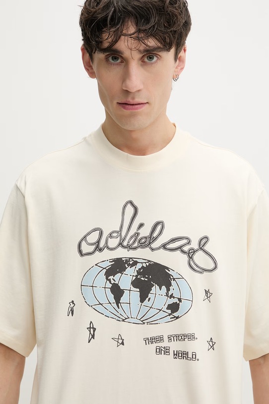 adidas Originals t-shirt męski bawełniany beżowy KU9207