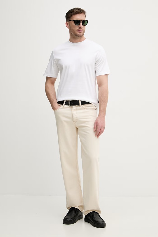 Sisley majica za muškarce od pamuka 3H6TS104S bijela SS26