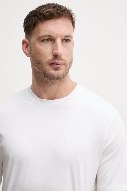 Sisley majica za muškarce od pamuka bijela 3H6TS104S