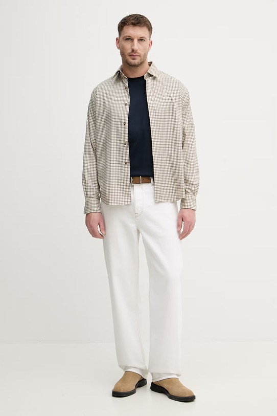 Sisley majica za muškarce od pamuka 3H6TS104S mornarsko plava SS26