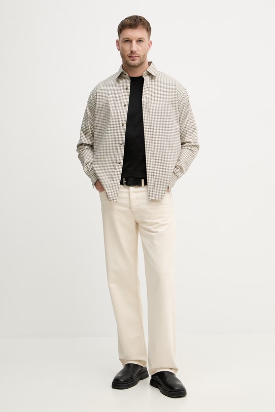 Sisley majica za muškarce od pamuka 3H6TS104S crna SS26