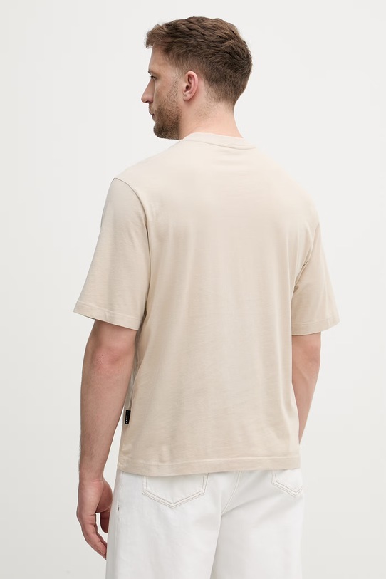 Odzież Sisley t-shirt męski bawełniany 3UYBS104T. beżowy