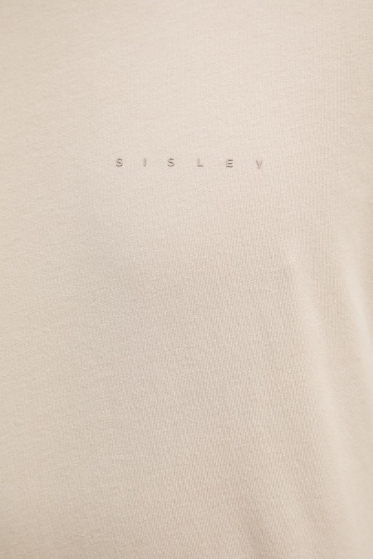 Sisley t-shirt męski bawełniany 3UYBS104T. beżowy