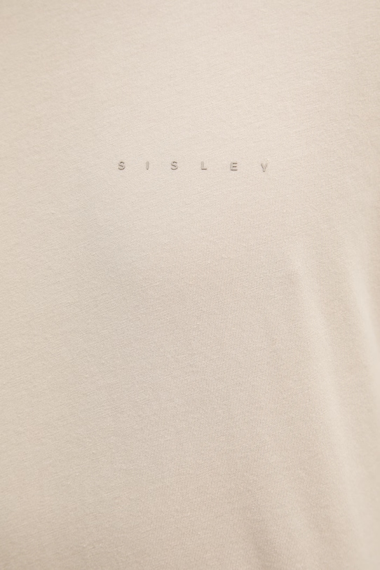 Sisley t-shirt męski bawełniany 3UYBS104T. beżowy