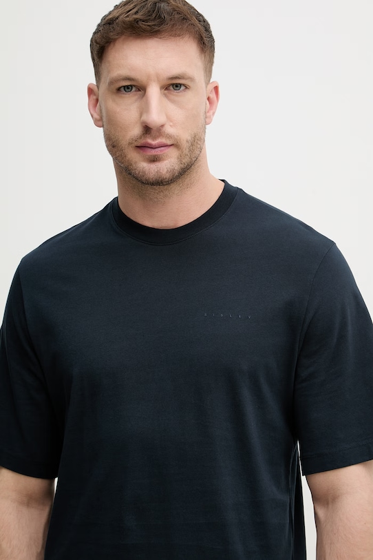 Sisley t-shirt męski bawełniany granatowy 3UYBS104T.