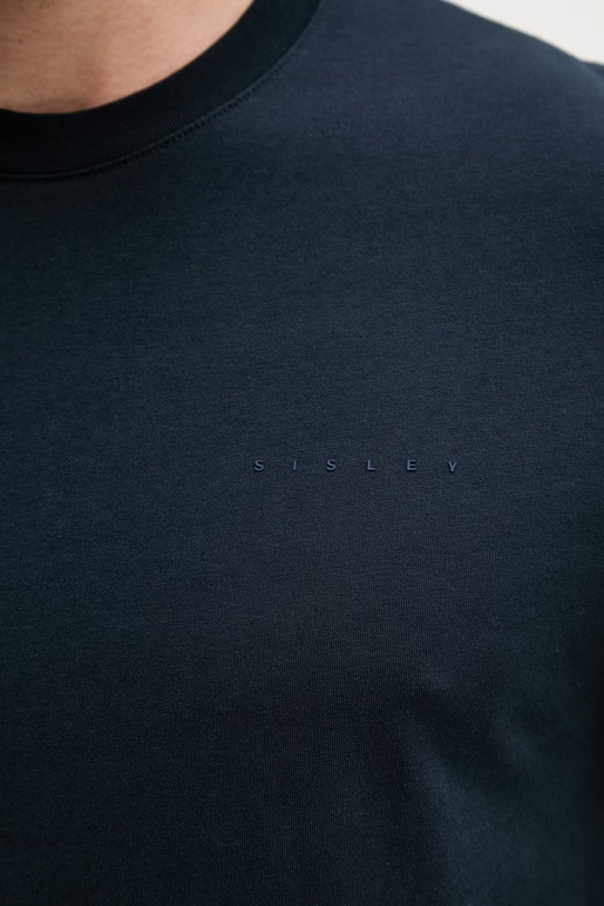 Sisley t-shirt męski bawełniany 3UYBS104T. granatowy