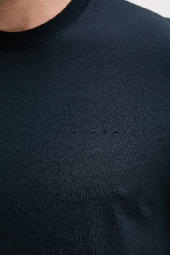 Sisley t-shirt męski bawełniany 3UYBS104T. granatowy